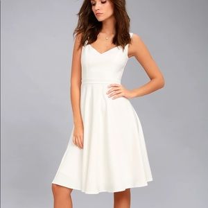 Lulus White Midi Skater Dress